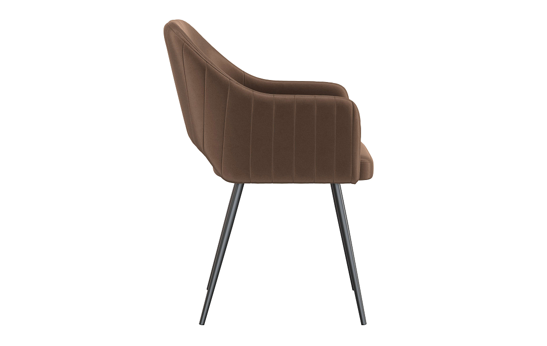 Стул Берта Т велюр конфетти корица/Цвет металл черный